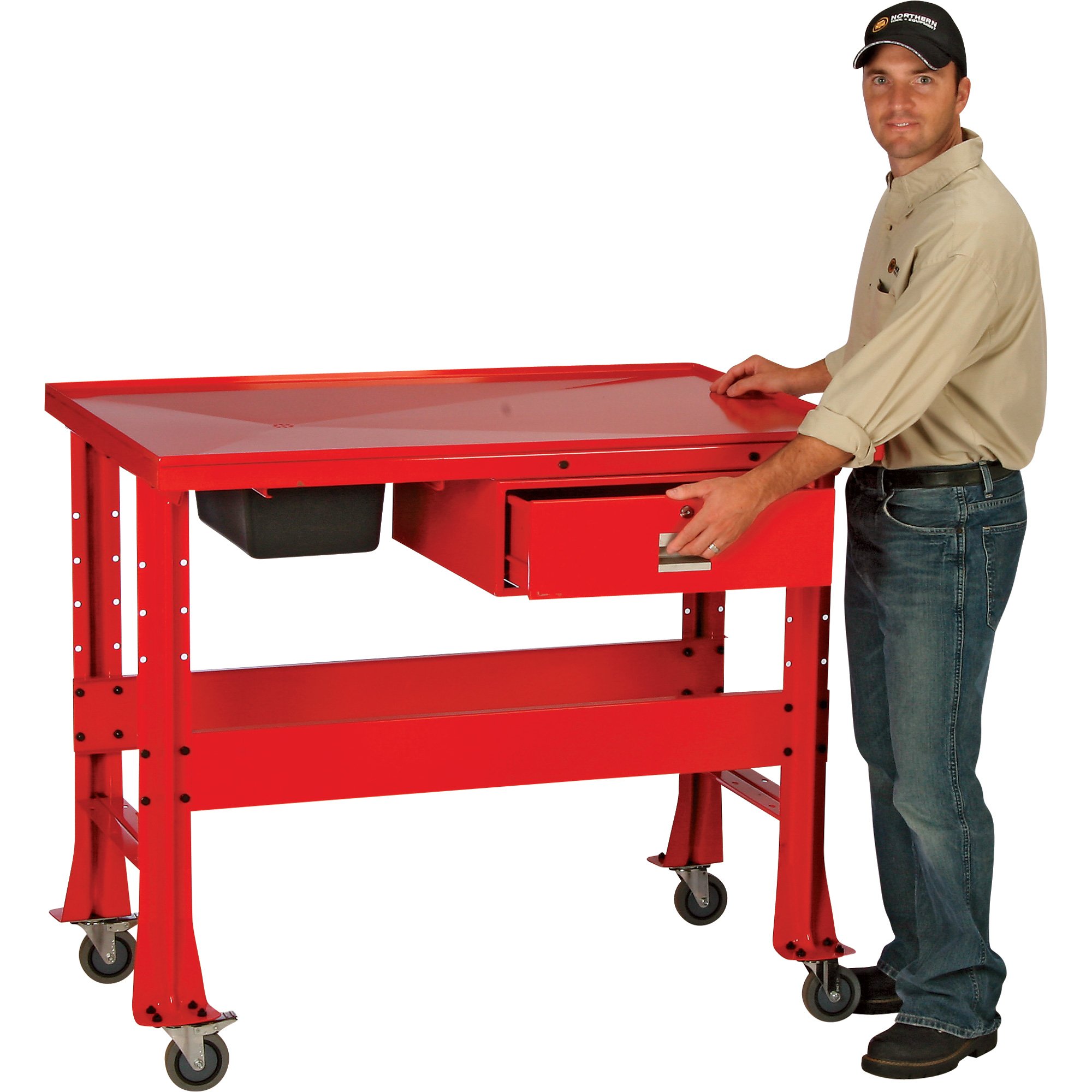 Torin Tear-Down Table with Drain — 1000-Lb. Capacity